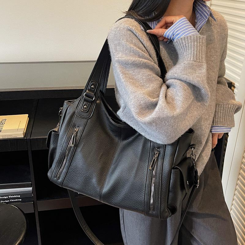 Damen 2025 Große Litschi-Muster Vielseitige Tote/Handtasche/Umhängetasche mit High-End-Appeal