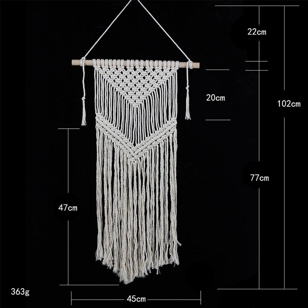 Pure Cotton Tapestry Hand Woven Cotton Tassel Hanging Tapestry for Living Room Wall Decor Beautiful Apartment Dorm Room Decoration