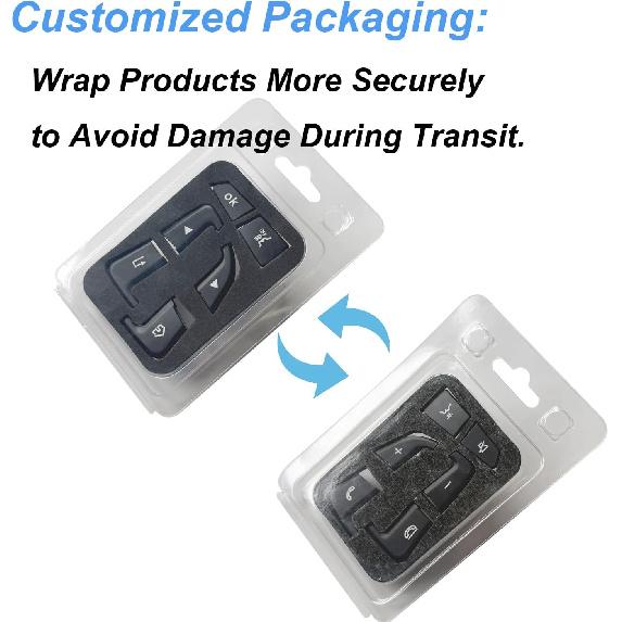 Angelguoguo Car Steering Wheel Button Switch Trim Cover Sticker Fit for Mercedes Benz C GLC V Class W205 X253 W447