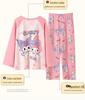 2026 Stylish Girls' Long-Sleeve Pajama Set for Spring/Fall - Cute Big Kid Sleepwear