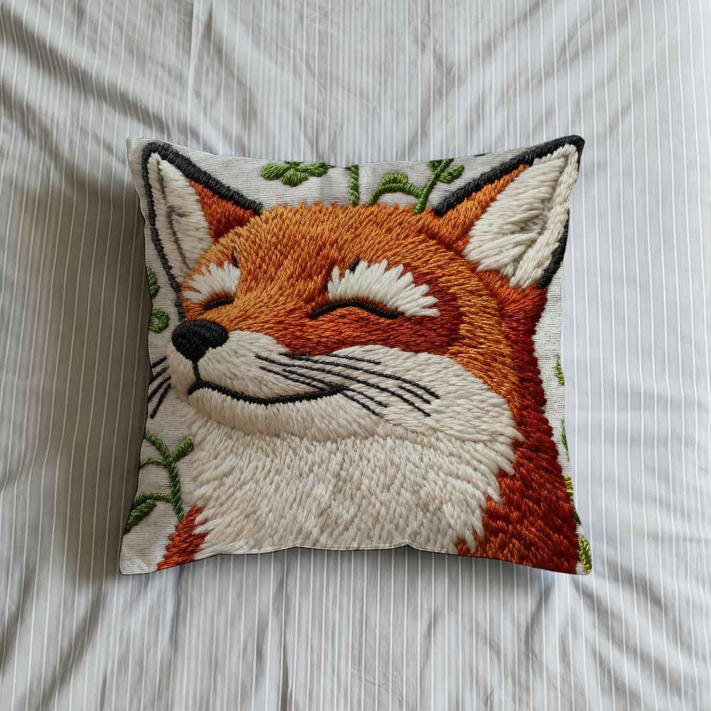 Cushion Cover Soft Squinty Case For Sofa Living Room Home Comfortable Office Decor Protective Pillow Fox Covers