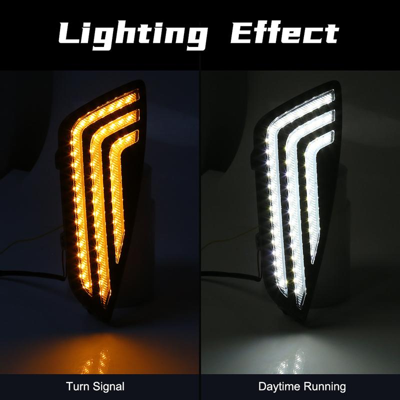 LED DRL For Toyota Sienna  Daytime Running Lights Start-Up Animation Front Bumper Driving Lamps White Yellow Car Accessories