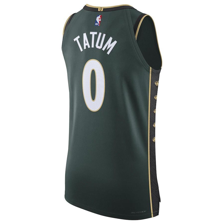 Nike NBA Logo Print Crew Neck Basketball Vest City Edition Player Version 2022-23 Tatum #0 Men Tops Green DQ0187-330