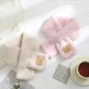 Women's Autumn Winter Cute Bear Plush Faux Mink Fur Scarf - Thick, Warm, Versatile Neck Warmer