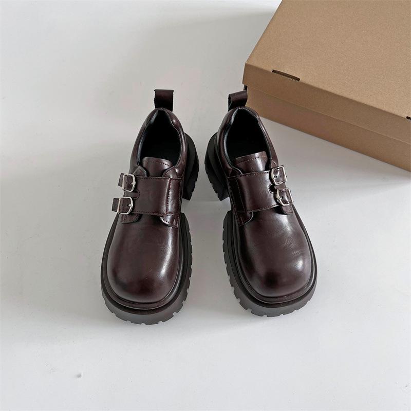 Fashion Comemore Fashion Women Pumps Black Thick Bottom Spring Autumn Height Increase Mary Jane Single Shoes Chunky High Heels Loafers