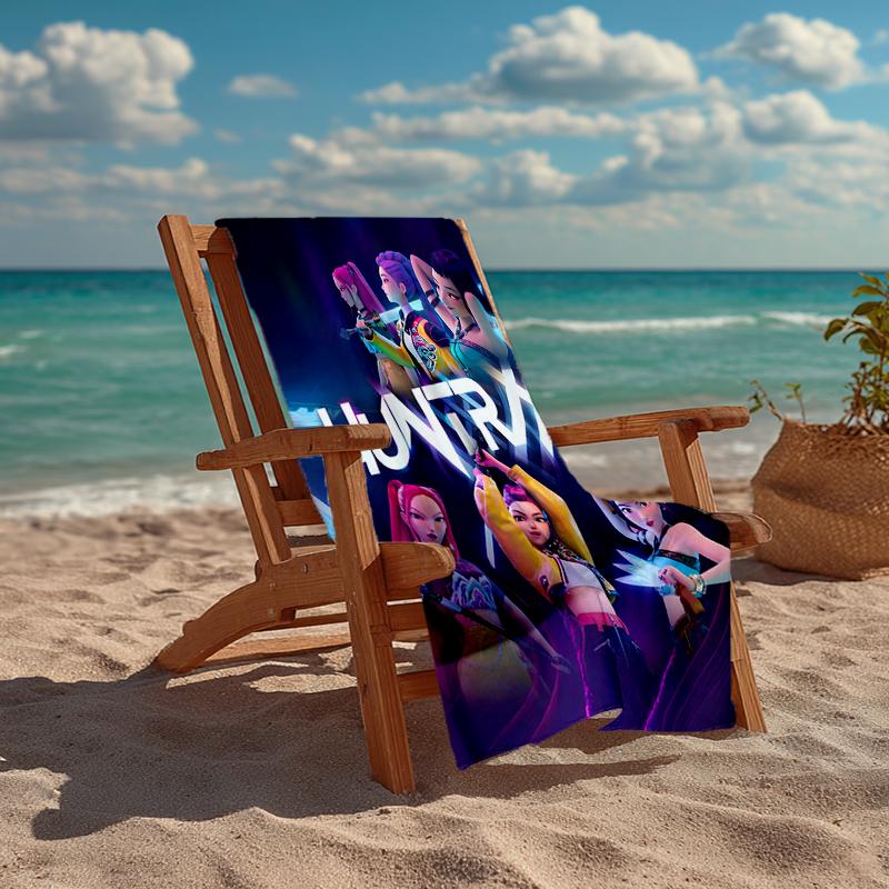 KPOP Hunter Fashion Beach Towel: Ideal for Summer Adventures Soft, absorbent and quick drying suitable for swimming and bathing
