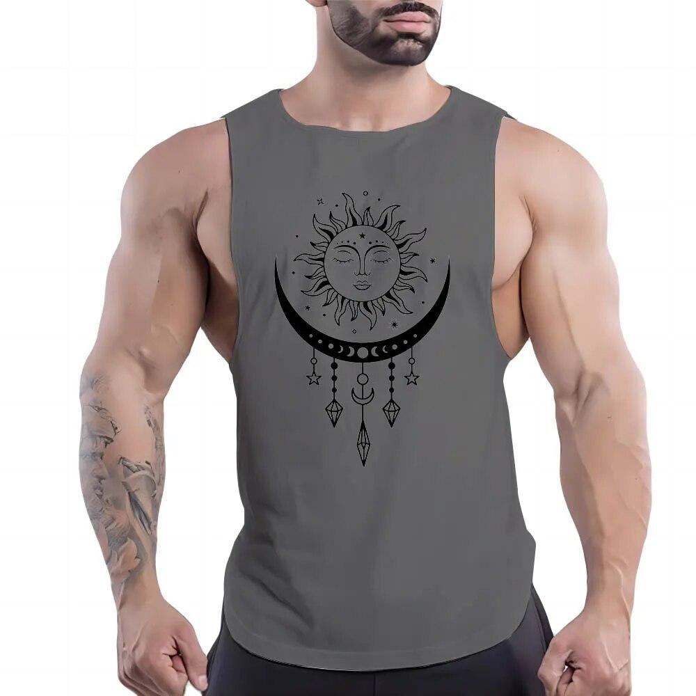 2023 Summer Crewneck Daily Casual 2d Printed Sport Multi-Color Vest Comfortable Top Comfortable Lightweight Quick-Drying Top