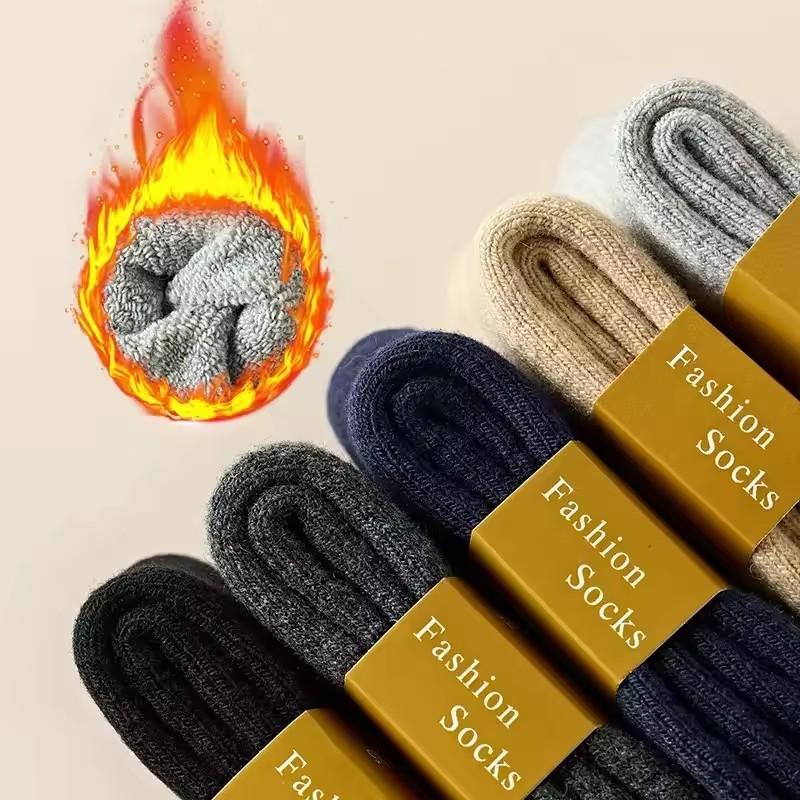 5 Pairs Merino Wool Winter Warm Women Socks Super Thick Antifreeze Long Sock Against Cold Snow Socks Thermal Snow Terry Socks