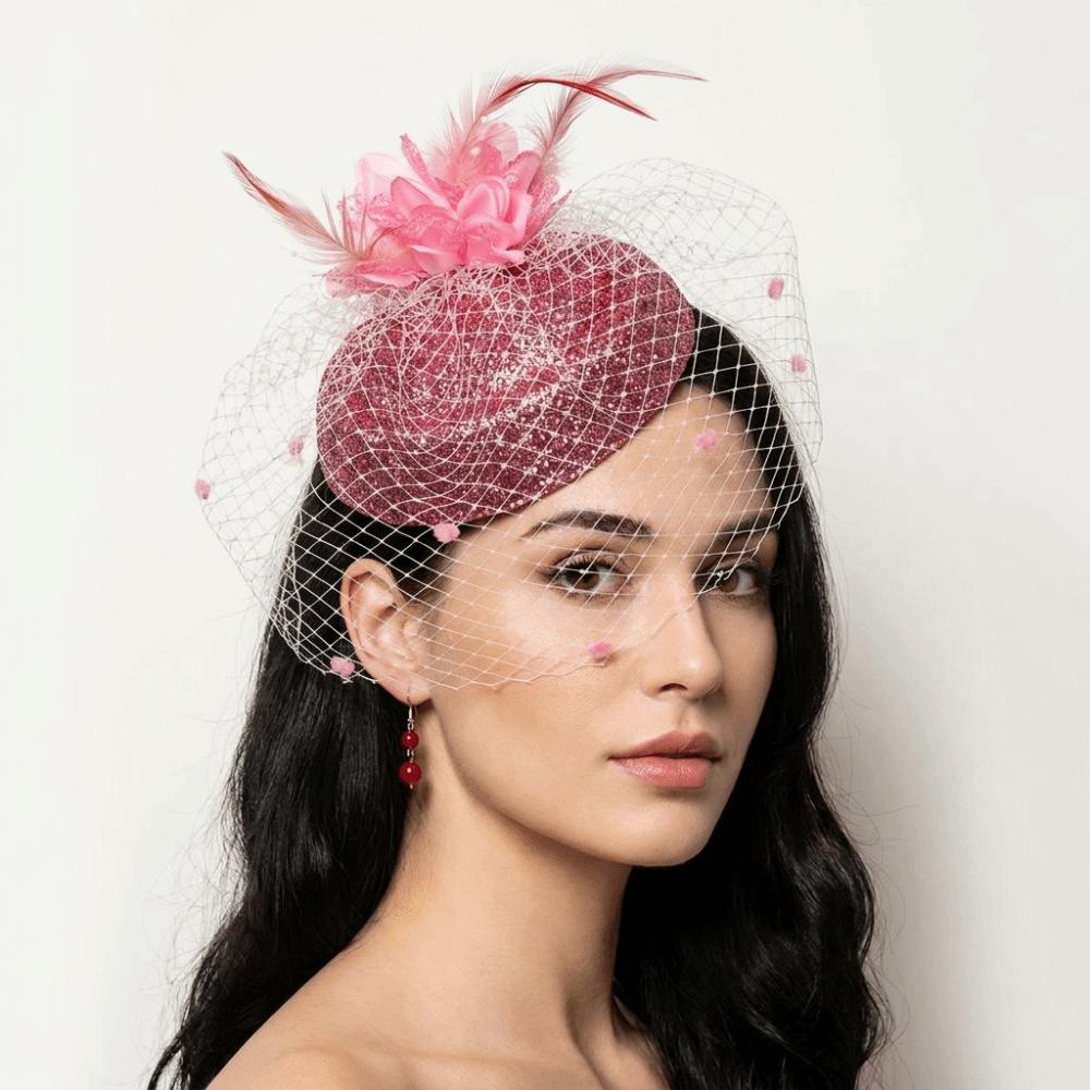Wave Point Felt Fascinator Hat Solid Color Hair Clip Hat Temperament Bridal Headdress Headwear
