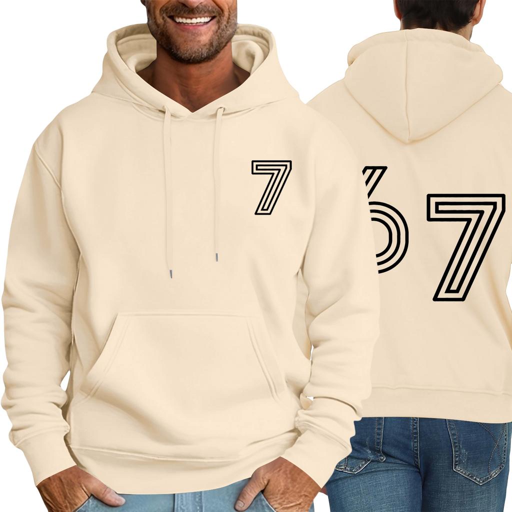 Men's Printed Hooded Long Sleeved Sweatshirt For Casual Sports Comfort