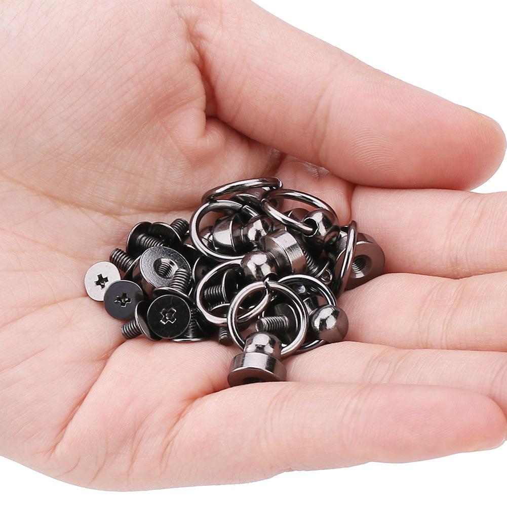 20pcs DIY Leather Craft Metal Rivet With Pull Ring Buckle for Purse Phone Case Decoration