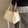 Bucket Bag, Fashionable and Simple Woven Pattern Bag, Soft Leather Commuting Women's Handbag, Versatile Large Capacity Crossbody Bag, Women's