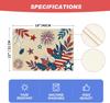 American Flag Stars Leaves 4th of July Placemats Set of 4, 12x18 Inch Memorial Day Patriotic Table Mats for Party Kitchen Dining Decor