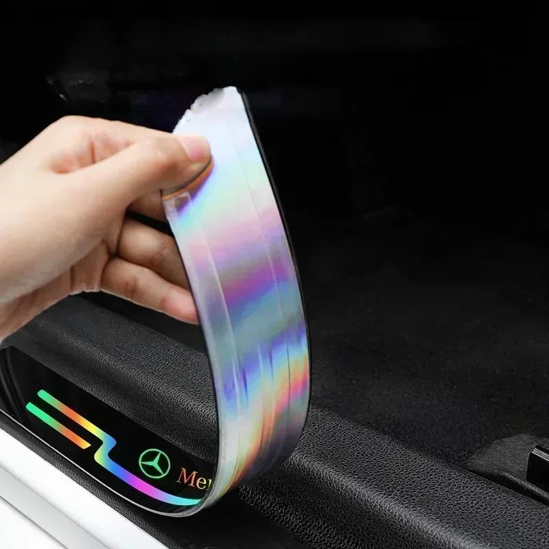 4 Stück Auto Laser Schweller Schutz Auto Emblem Aufkleber Zubehör für Mercedes Benz AMG Brabus Smart W204 GLC CLA W205 W203 W206
