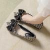 Fashion Pointed Coarse Heel Shallow Mouth Flat Shoes Temperament Versatile Butterfly Knot Women's Shoes Mary Jane Ladies Designer Shoes