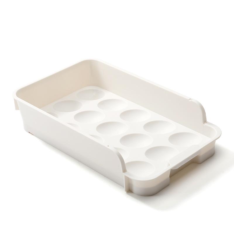 15 Compartment Drawer Style Refrigerator Egg Storage Box Household Freezer Fresh-Keeping Kitchen Egg Organizer