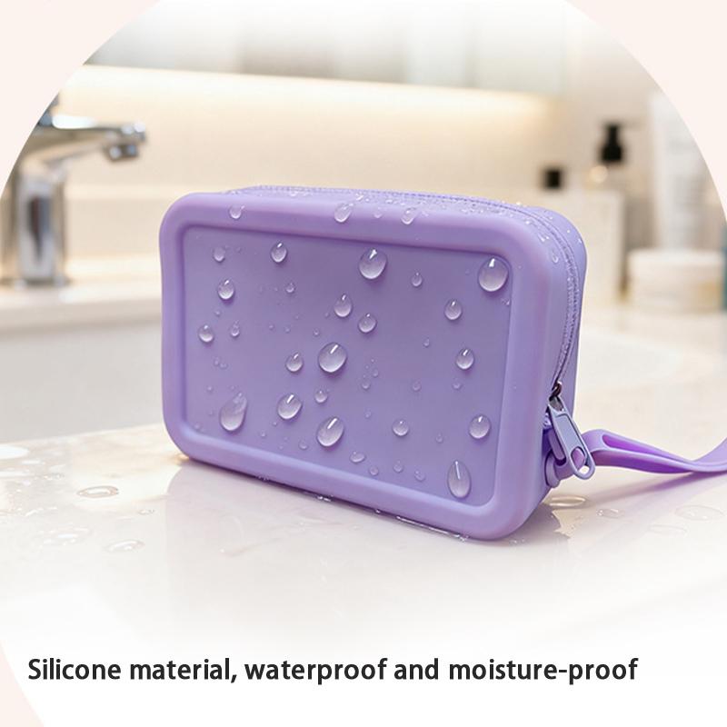 Makeup Bag Silicone Travel Organizer Bag Large Capacity Portable Key Pouch