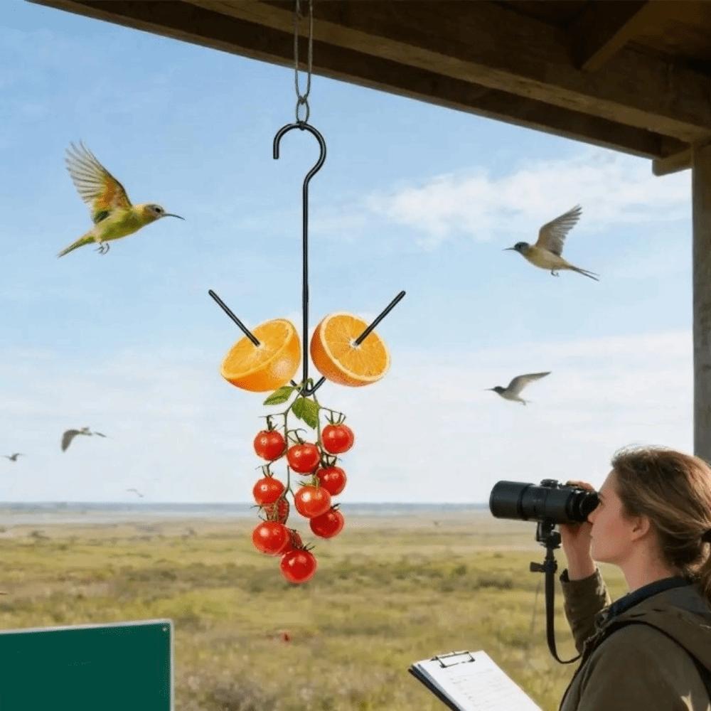 Metal Hummingbird Feeder Hanging Hook Pet Food Storage Rack Fruit Bird Feeder  Yard Porch