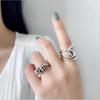 Fashion Personality Geometric Double Cross 925 Sterling Silver Jewelry Creative Woven Winding Opening Rings TYB395