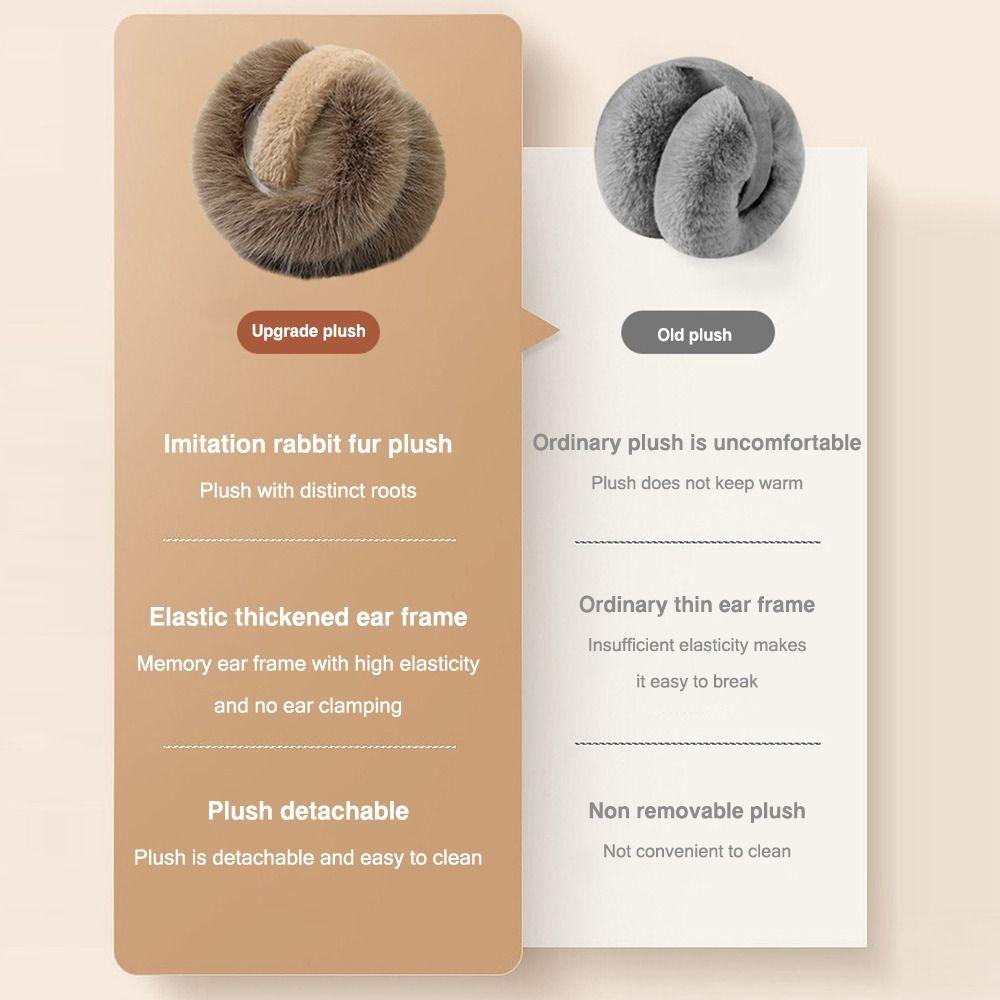 Foldable Women Men Ear Warmer Comfortable Plush Ear Covers Fluffy Earflaps  for Cold Weather