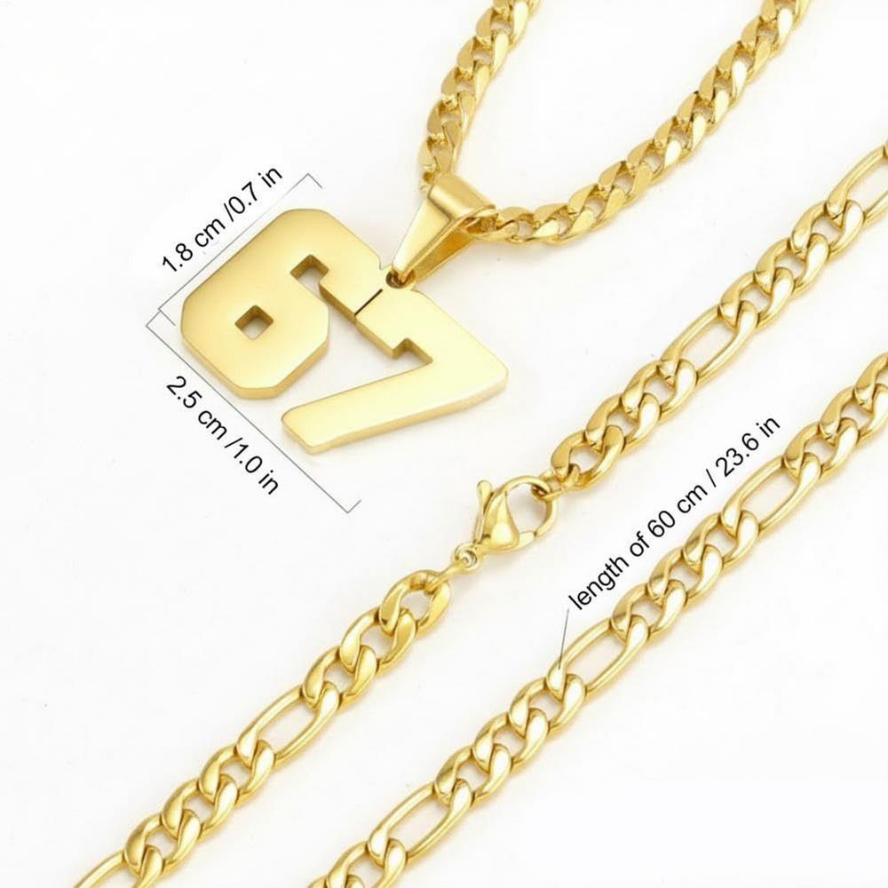 New Stainless Steel Chain 67 Number Pendant Necklace For Women Men Lucky Number T Rend Chain Party Jewelry Gifts 67 Necklace