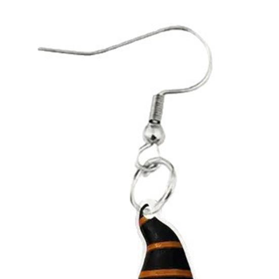 Ghost Pumpkin Earrings Cute Earrings, with Wizard Hat Decor, Antioxidant Metal Halloween Drop Lightweight Acrylic Pendant