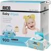 RICO Baby Wipes, 900 Count (100 Count X 9 Packs), Costco, Large, Thick, Unscented
