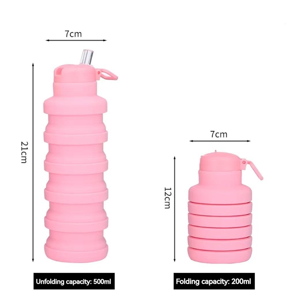 Faltbare Wasserflasche mit Ausgießer, wiederverwendbare Silikon-Wasserflasche, tragbarer Wander-Wasserbecher für Outdoor-Bergsteigen