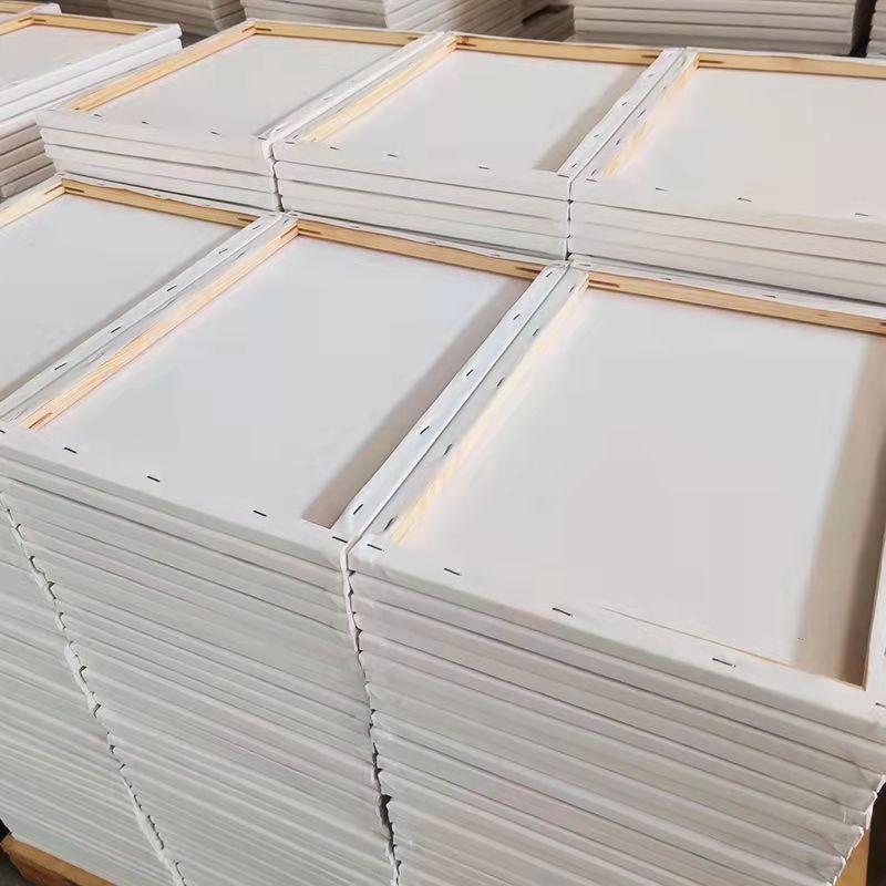 5pcs White Blank Square Artist Canvas Wooden Board Frame Cotton Artist Canvas Boards for Oil Painting Acrylic Watercolor