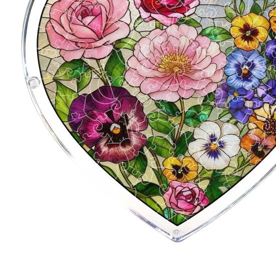 Bookish Acrylic Puzzle Suncatcher, Stained Glass Style Window Hanging Ornament, Hummingbird Floral Book DIY Sun Catcher Kit for Home Decor,
