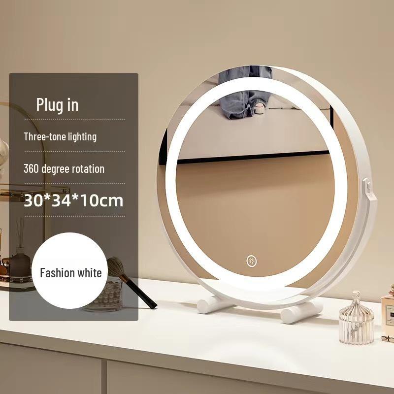 Roterbar cylindrisk LED-sminkspegel med fyllnadsljus