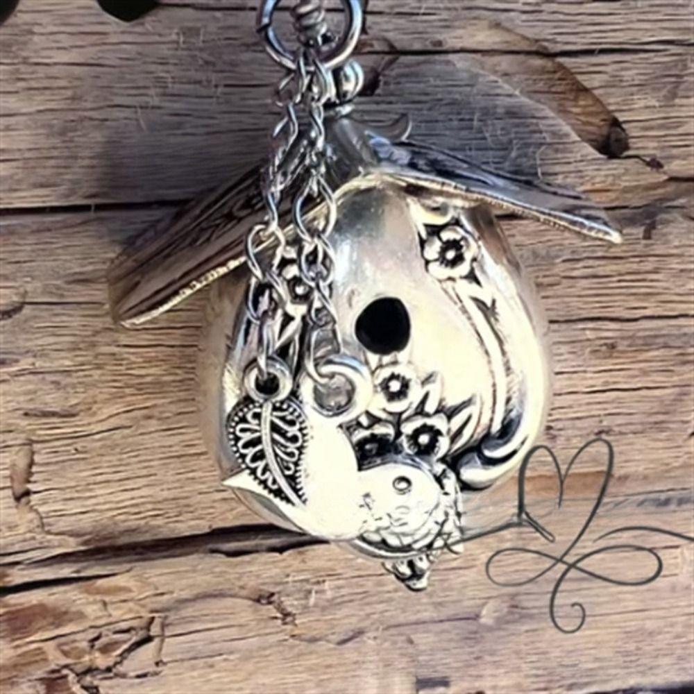 Handmade Birdhouse Necklace Vintage Charm Necklace 3D Birdhouse Pendant  Jewelry Accessories