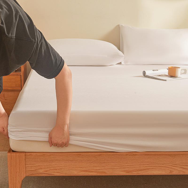 Plain Color Fitted Sheet Queen Size Bedsheets Soft Bed Linen with Elastic Band Home Bed Cover sabanas (Pillowcase Need Order)