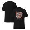 Traditional Japanese Graphic T-Shirt, Oni Mask and Koi Fish Design, Artistic Asian Mythology,, Cultural Heritage Fashion