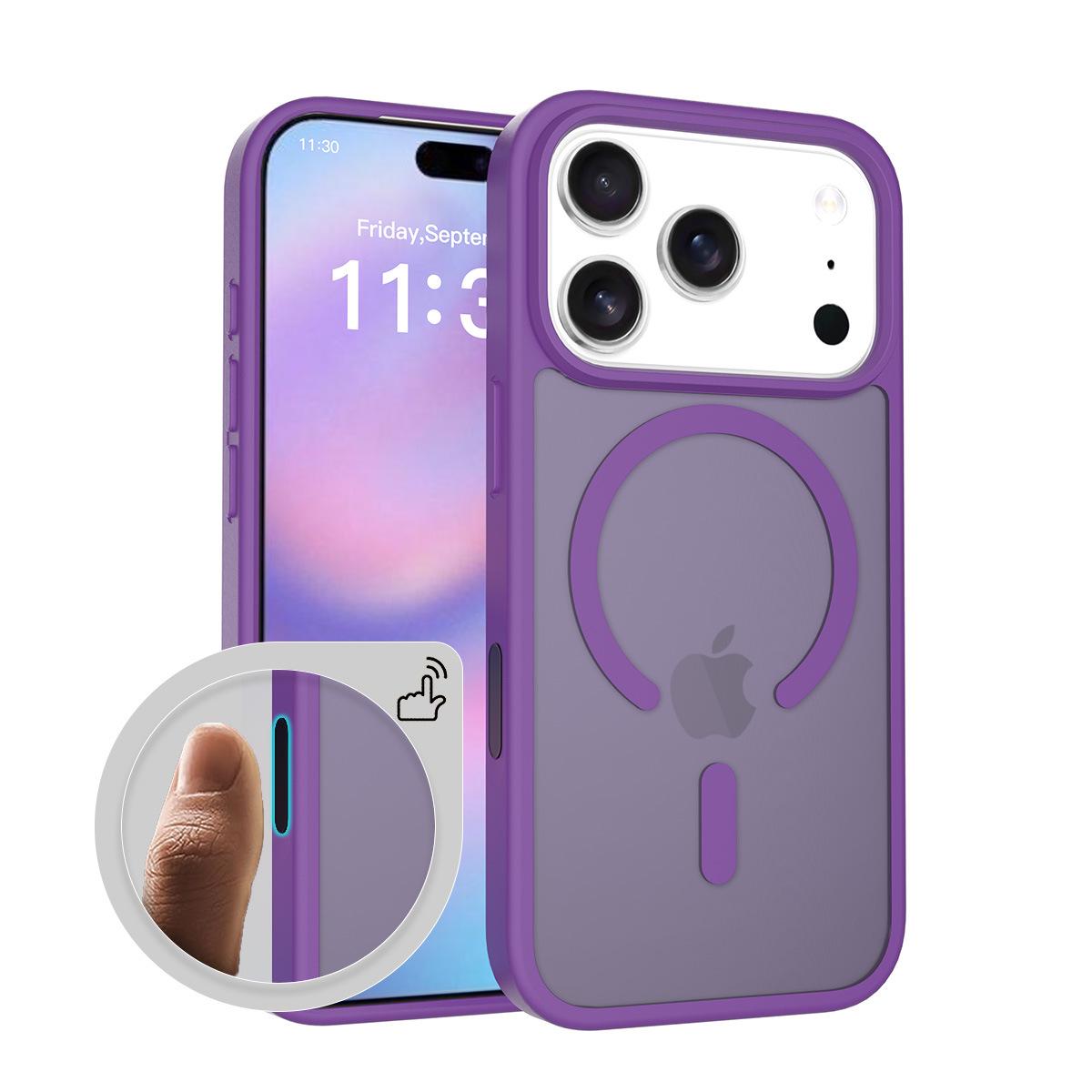

Apple 17 Frosted Translucent Magnetic Case with AI Camera Button, Drop-Proof for 16 Pro Max iPhone 16 Pro Max