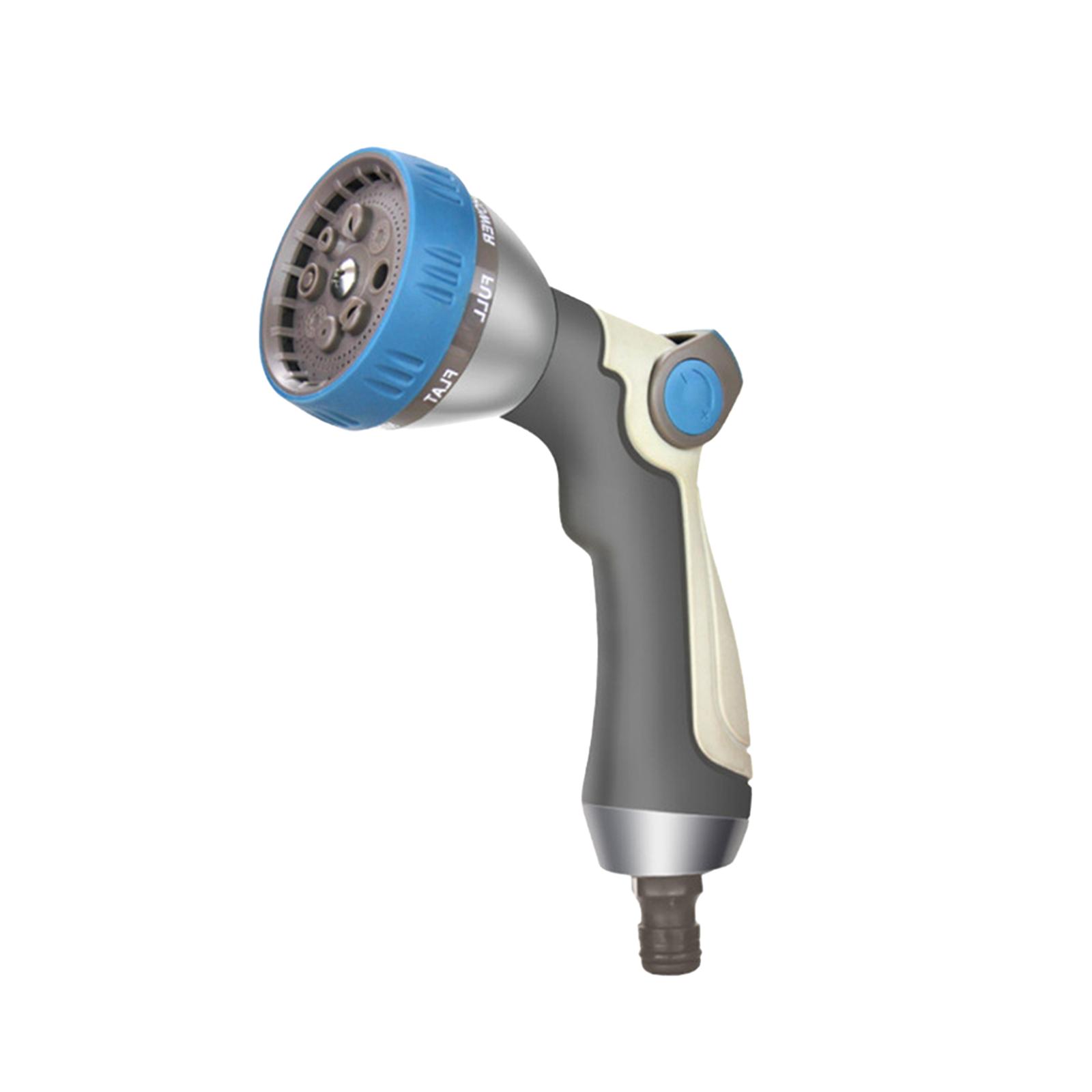 1pc Garden Hose Nozzle With 8 Spray Patterns Thumb Control Shower Mist Jet Garden Hose Sprayer For High-pressure Cleaning China Mainland