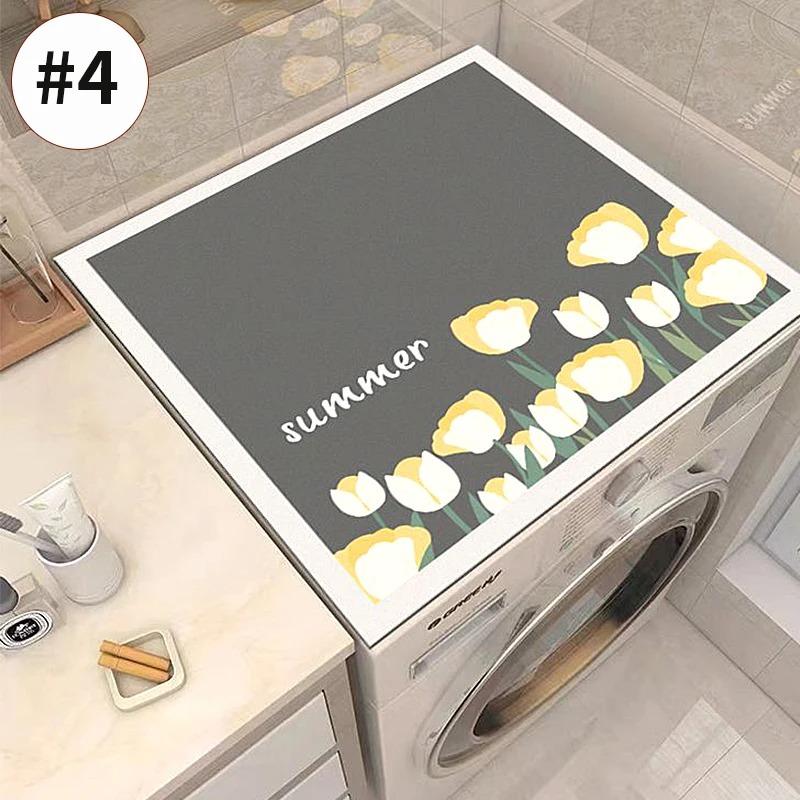 Washing Machine Dust Pad Cover Waterproof Oven Microwave Fridge Top Protector Mat Coffee Drain Pad Table Placemat Kitchen Rubber