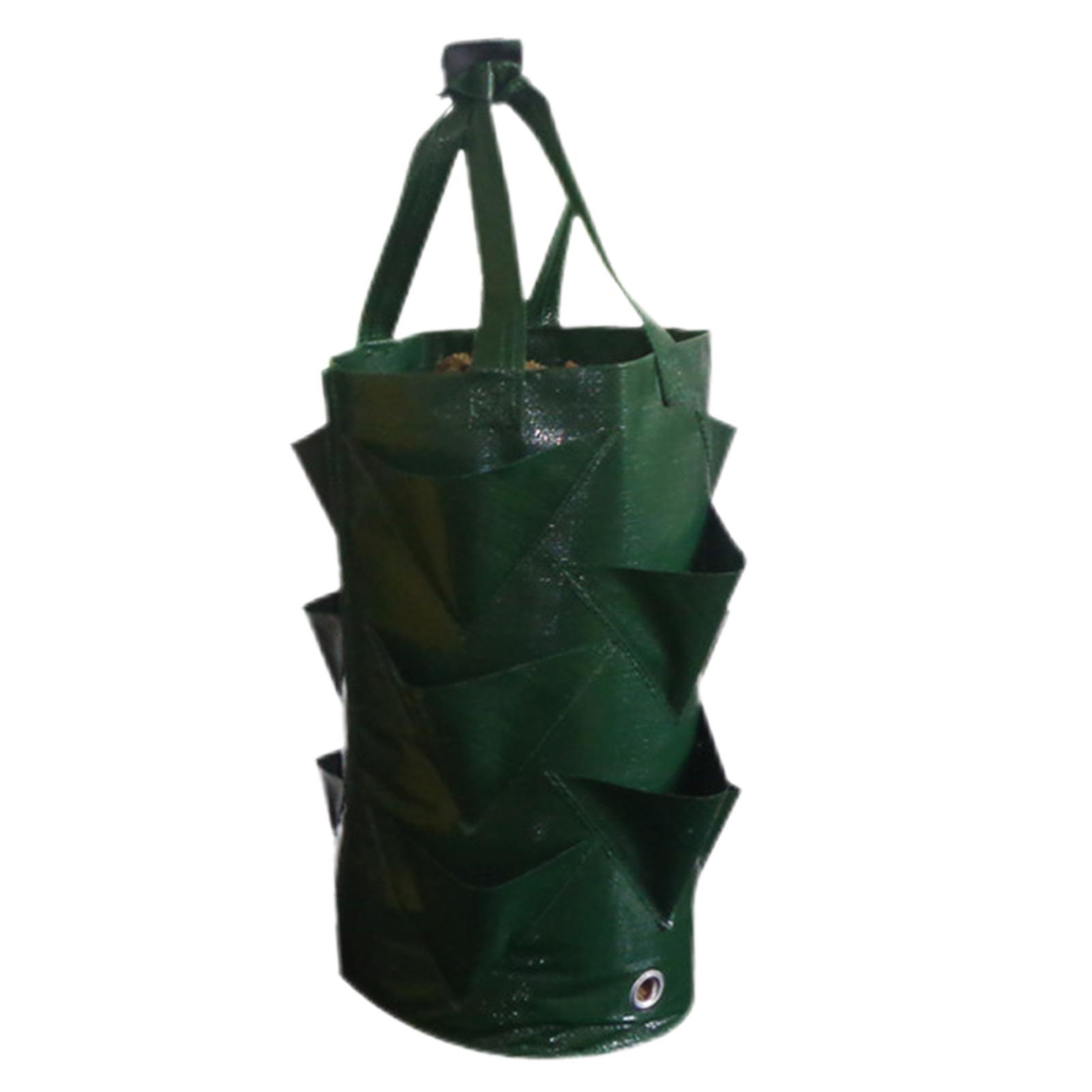 

Мешок для посадки на открытом воздухе, подвесной мешок для клубники, 3 галлона, многоразовые горшки для рассады, полиэтиленовые мешки для выращивания овощей, цветов, трав зелёный