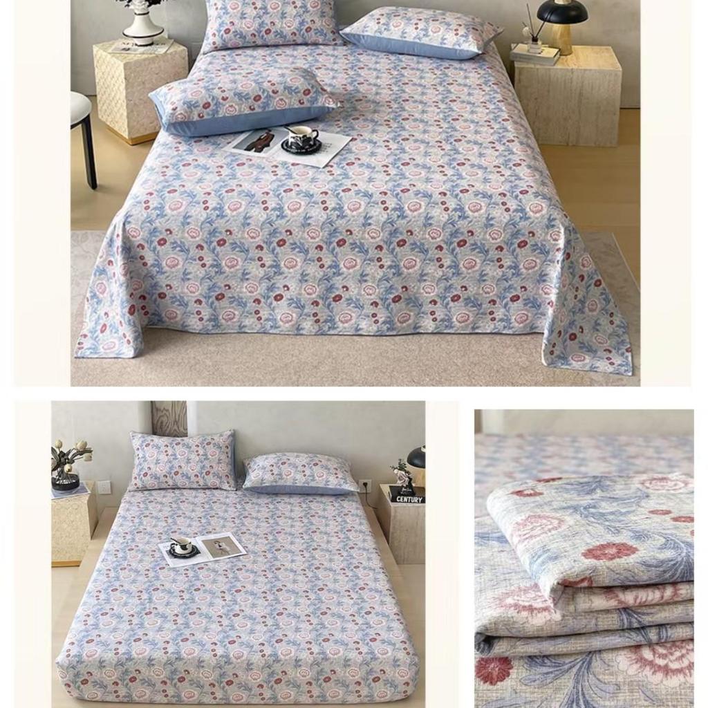 Retro-Stil Rutschfeste Weiche Leinen-Baumwolle Spannbettlaken, Doppellagige Crinkle-Gaze, Schrumpffrei, Atmungsaktiv, Verdickte Tagesdecke R