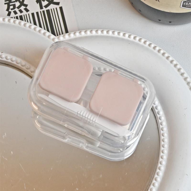 

1Set Portable Flip-Top Contact Lens Case Kawaii Candy Color Eye Care Kit Container Travel Soaking Box for Soft Lenses розовый