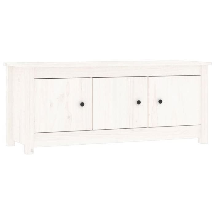VidaXL Shoe Cabinet White 110x38x45.5 Cm Solid Pine Wood 814600