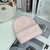 Angola rabbit fur warm solid color light board autumn and winter versatile candy color vertical stripe knitted hat women