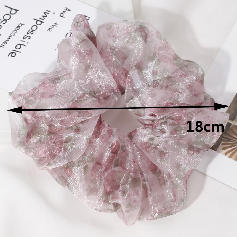 Lystrfac Elastici per capelli in rete con stampa oversize per donne ragazze grande elastico fascia per capelli rete elastico per capelli gomma accessori per capelli femminili