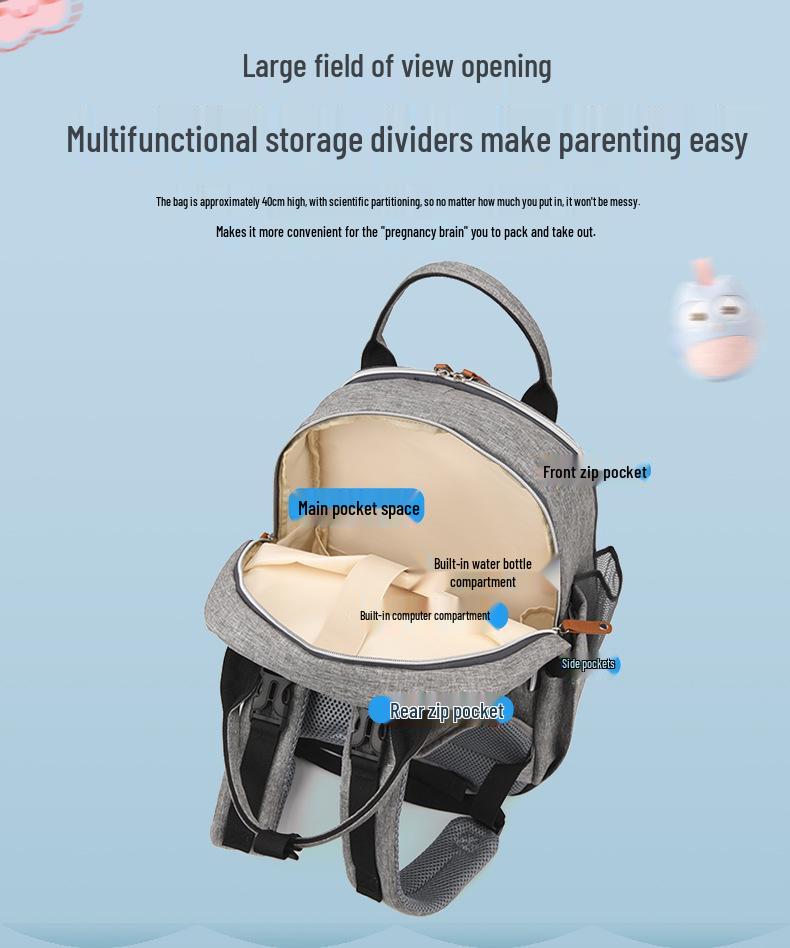 Versatile Large Capacity Diaper Backpack: Wet/Dry Separation, Multi-Compartment Mommy & Baby Bag
