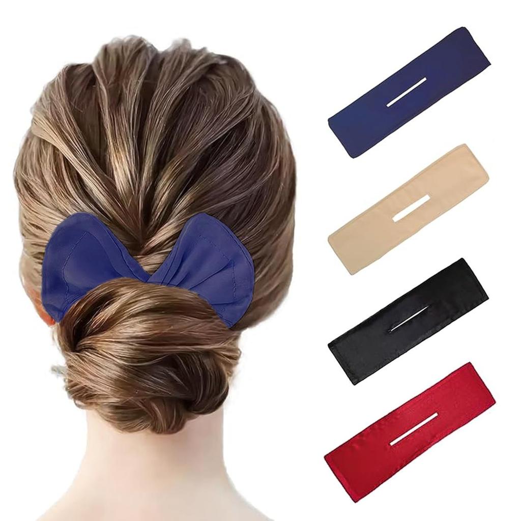 4pcs Korean version magic bow twist clip, lazy bun head hair hairpin headband, women's convenient hair accessory