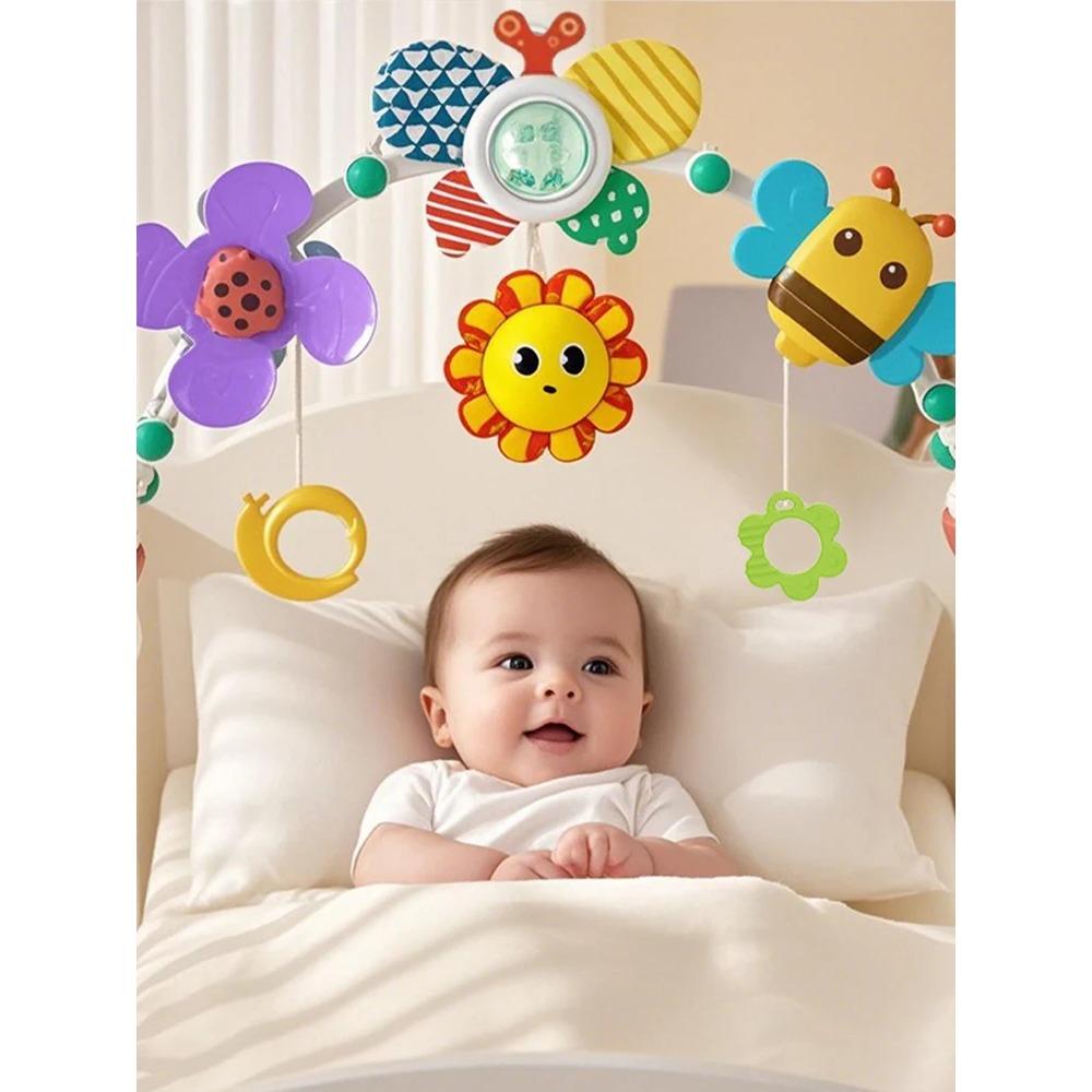 0-6-12 Months Baby Toy Stroller Arch  Rattle Adjustable Clip Crib Mobile Hanging Bed Bell Educational Toys for Newborn Gift