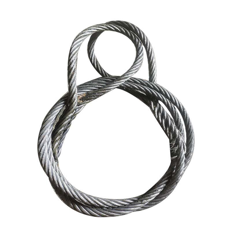 Hand-Spliced Steel Wire Rope Slings, Eye-Spliced Tow Rope for Lifting and Cranes, Available In 10/12/14/16/18MM