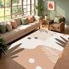 Minimalist Plants Illustrations Area Rug Geometric Line Leaves Design Modern Home Decor Carpet Soft Non-Slip Mat for Living Room