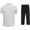 Li-Ning Summer Mens Polo Shirt Quick-Dry Breathable Comfortable Casual Sports Set Men Tops Light-Gray Black APLW677-3+AKLU881-1