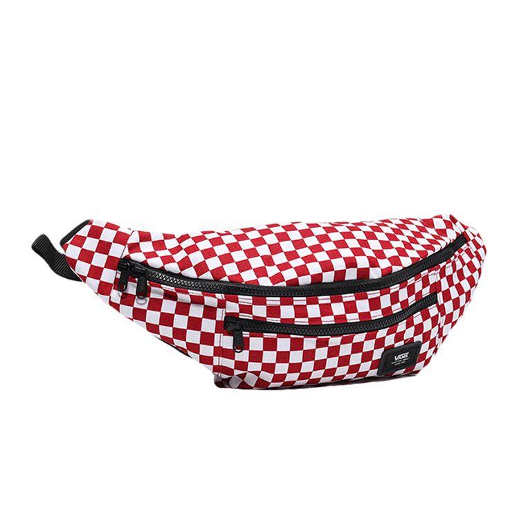 Vans Classic Checkerboard Casual Canvas Waist Bag Unisex bags Red White VN0A2ZXXRLM